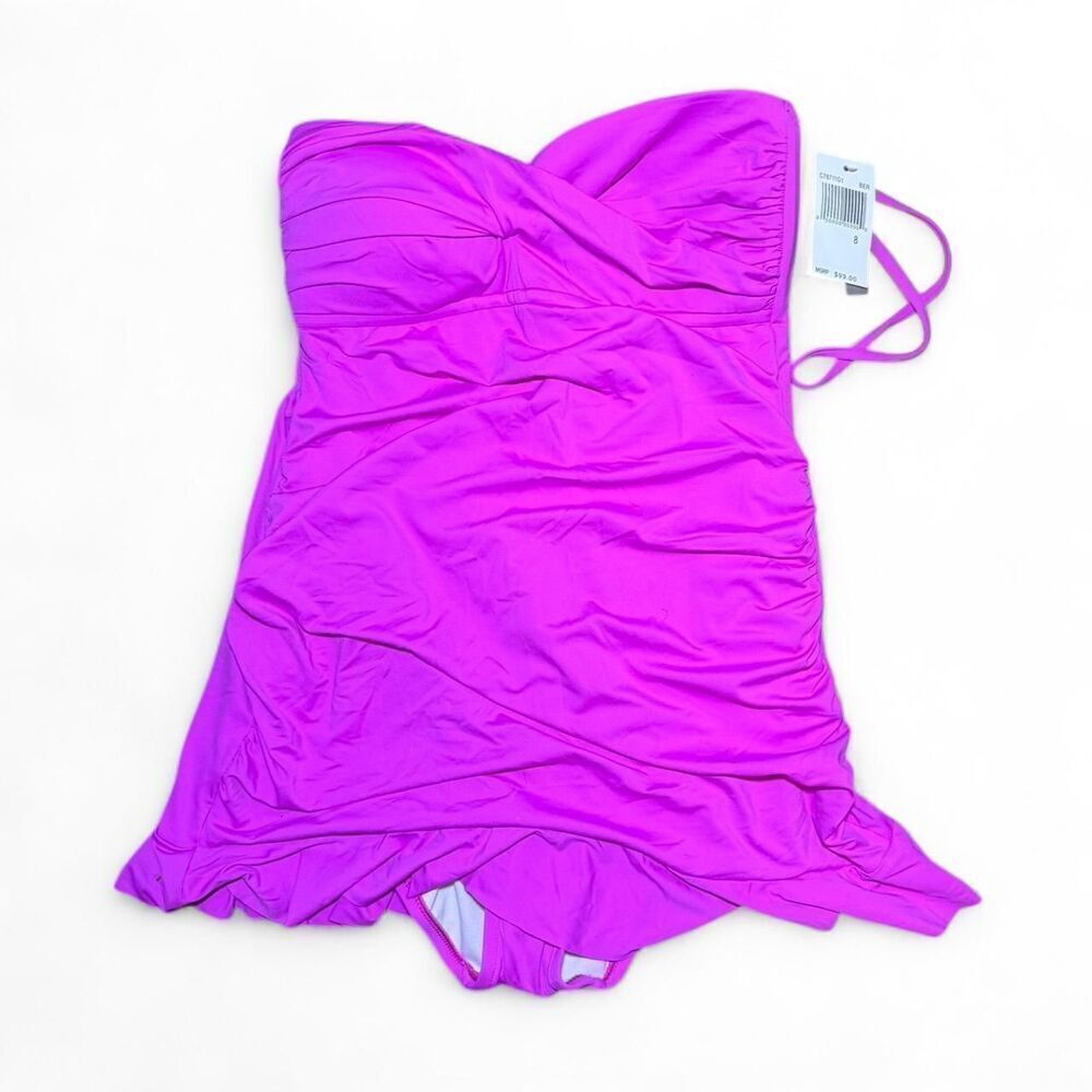 ABS Silver Label One-piece Strapless Swimsuit Dress Size 8